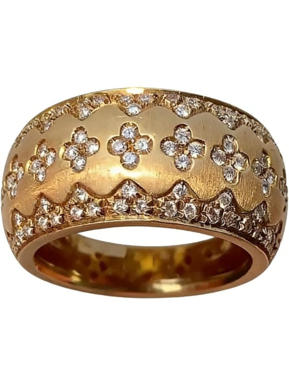 Elegant 18K Gold Women's Ring with Luxury Cut Zirconia - Retro Royal Jewelry